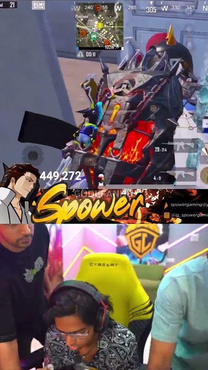 Spower 1v10 went to godmode 🤯🥵 #godlike #bgmi #spower