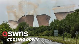 Four huge cooling towers at Rugeley Power Station in the UK were demolished within seconds | SWNS