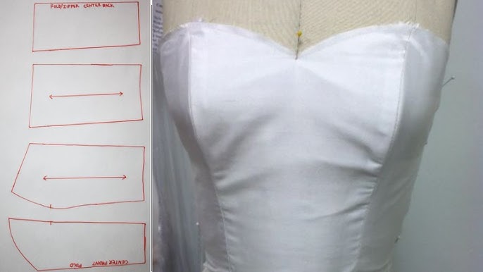 How To Draft A sweetheart Bustier Top Pattern/ Bustier Pattern Making Tutorial - YouTube how-to-draft-fitted-bodice-patterns-for-strapless-garments