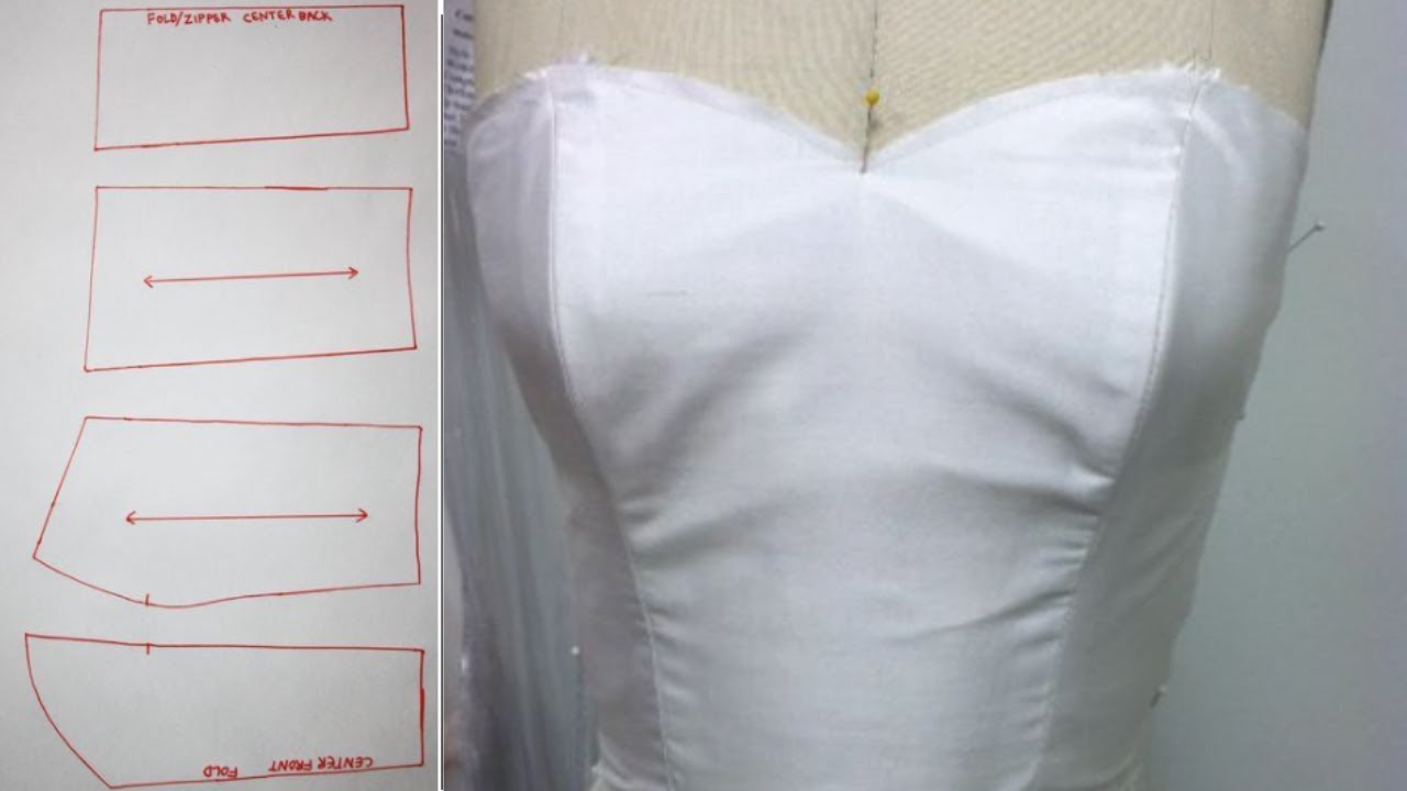 how-to-draft-a-sweetheart-bustier-top-pattern-bustier-pattern-making