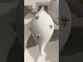 Raz 6" Set of 2 Gold Bow Embellished White Glass Christmas Ornament 4624652
