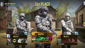 one shot one kill firing range cod mobile 1st place Max kill