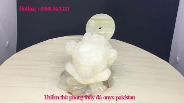 CÓC THIỀM THỪ NGẬM TIỀN ĐÁ NGỌC ONYX PAKISTAN TỰ NHIÊN XANH NGỌC