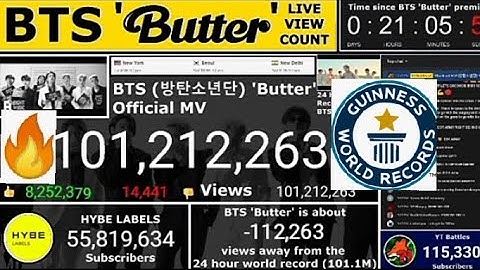 BTS Butter passed BTS Dynamite as the New 24 Hour World Record