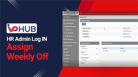 IVPHUB Attendance Management | How to Assign Weekly Offs to Employees
