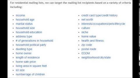 Residential Mailing Lists Video