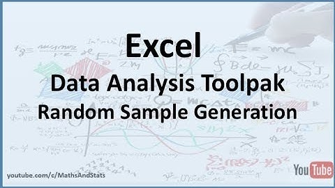 Excel Data Analysis Toolpak: How to generate a Random Sample of Data Values