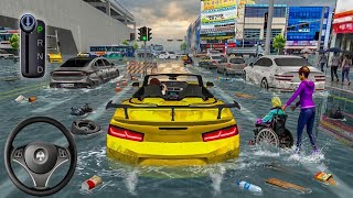 New Golden Chevrolet Camaro Car stuck flood  🌊In the City Can I survive–3D driving class simulator screenshot 5