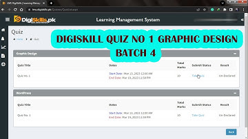 Attempting Quiz no. 1 of DSTP2.0-BATCH-04 of Graphic Design Course || DigiSkills Quiz no 1