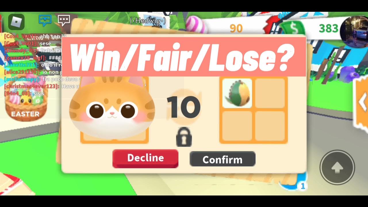WIN/FAIR/LOSE? Adopt me trade YouTube