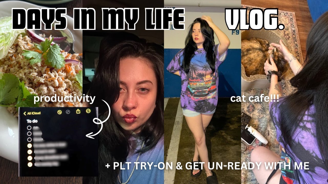 PRODUCTIVE days in my life completing to do list, PLT tryon, CAT CAFE