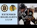 Boston Bruins v. Chicago Blackhawks | EXTENDED HIGHLIGHTS | 1/1/19 | NBC Sports