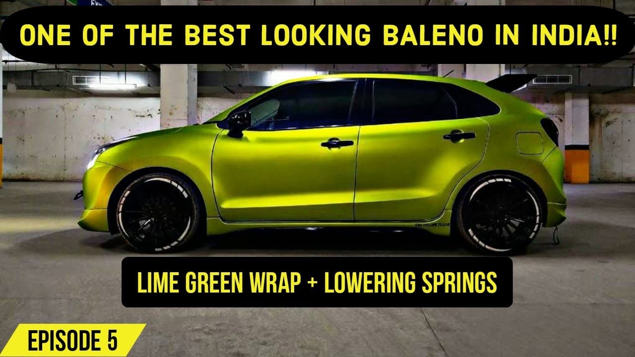 India’s only BALENO with Lime Green Wrap Modified Maruti Baleno 2020