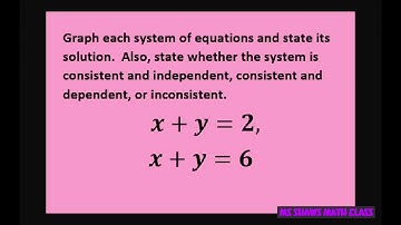 Graph system of linear equations. State Consistent Independent or Dependent or Inconsistent