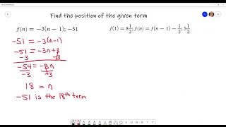 Finding the Position of a Term in a Sequence