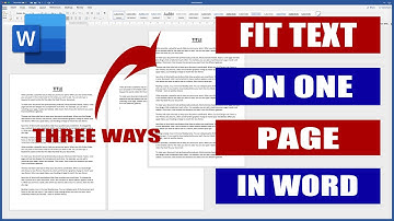 How to Fit Text to One Page in Word | Microsoft Word Tutorials