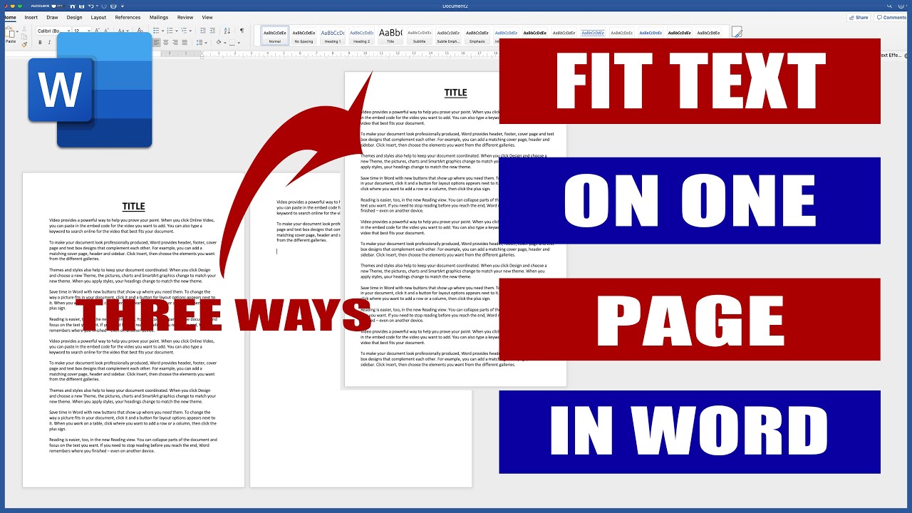 How to Fit Text to One Page in Word