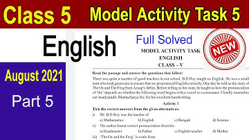Model Activity Task Class 5 English Part 5 full Solved//Class 5 model activity task English Part 5