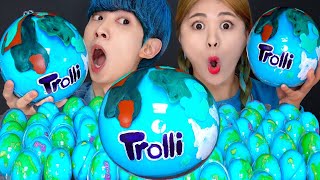 ASMR GIANT BLUE PLANET GUMMI PARTY 대왕 블루 지구젤리 먹방 DESSERTS JELLY CANDY MUKBANG EATING SOUNDS 咀嚼音 モッパン