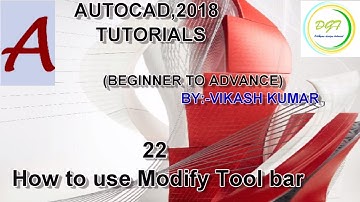 How To use Modify tool Bar in AutoCad 2018:- 22 ||Autocad 2018 Tutorial for beginner