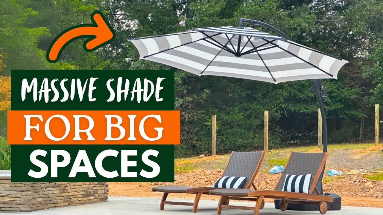 academy sports patio umbrella Mosaic 10 ft Round Patio Cantilever Umbrella