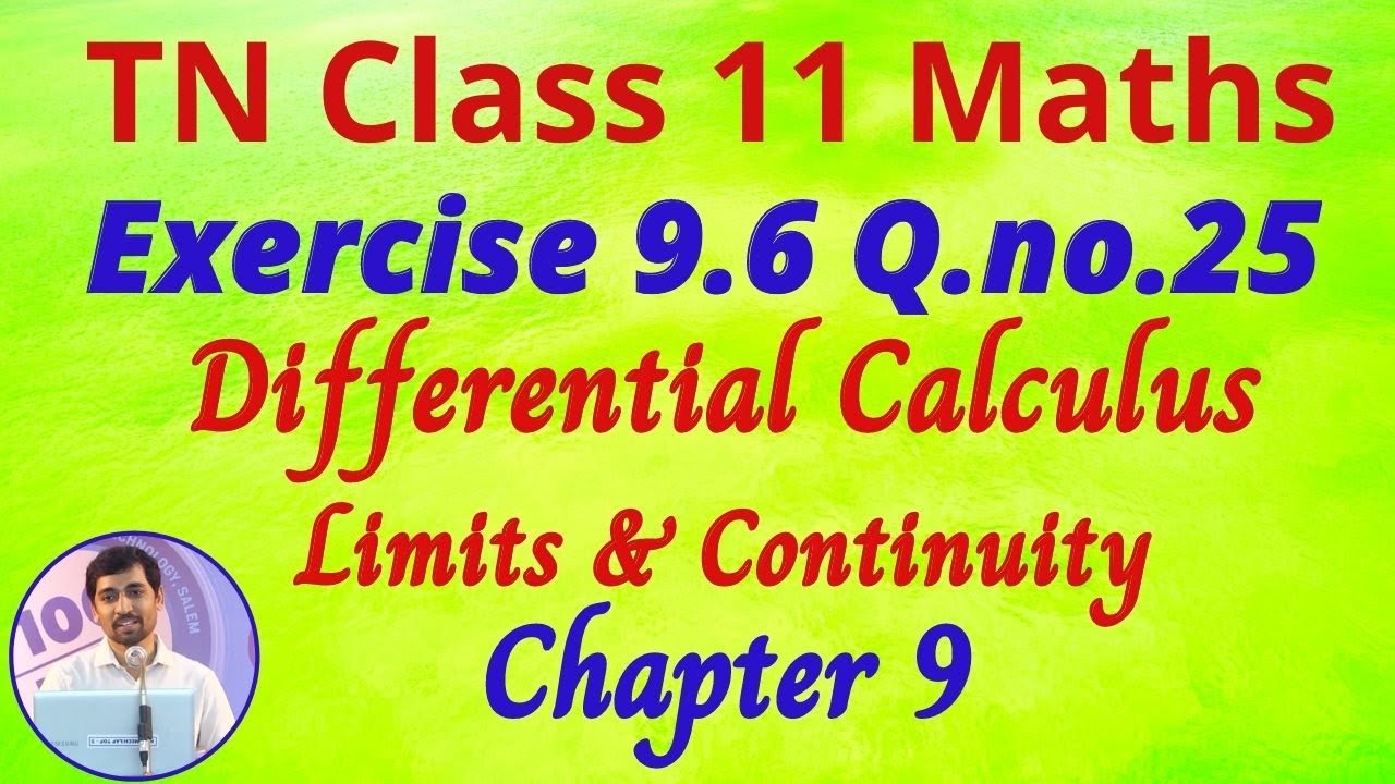 limits and continuity introduction Class 11| Exercise 9.6 Q.No.25 | One Mark | Limits & Continuity | Tamil Nadu New Syllabus