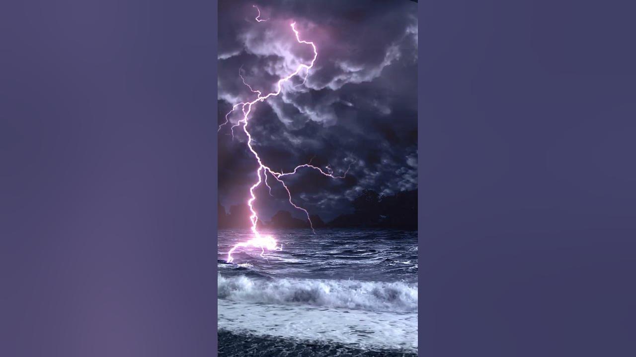 Dark Ocean Lightning Storm