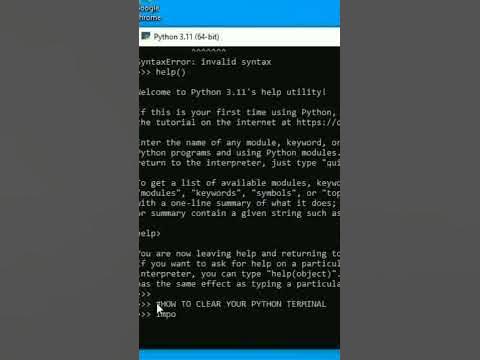 How to clear python terminal - YouTube