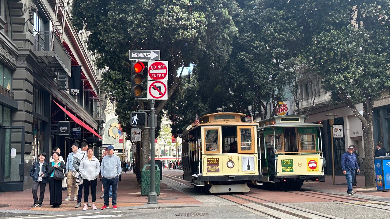 San Francisco 4k Walking tour 2023- Downtown Market Street, North beach little italy,California USA