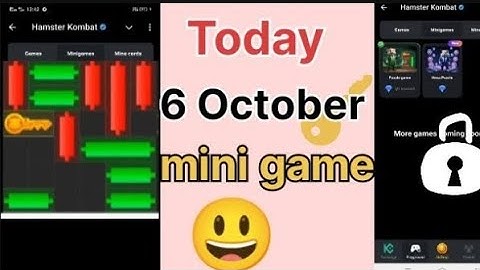 Today mini game 100% solved || Hamster Kombat minigame Kay || 6 October minigame ||