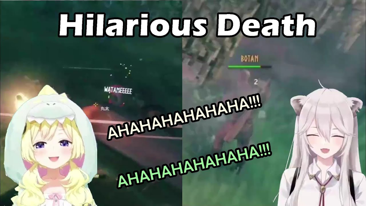 Botan and Watame Laughing At Each Other's Hilariously Unpredictable Death When Playing Valheim