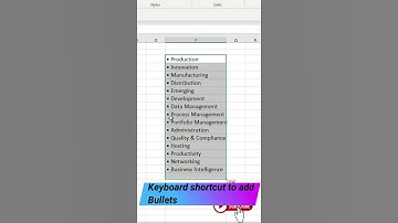 Can you add bullet points in excel using keyboard shortcuts ?