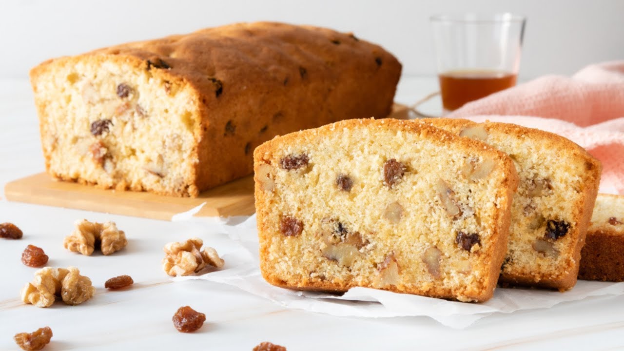 BIZCOCHO de RON con PASAS y NUECES ¡¡Muy fácil!!