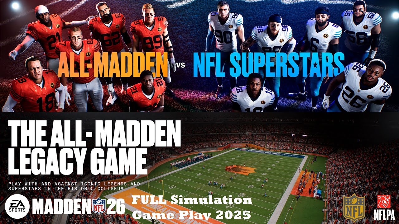 Madden 26 All-Madden Legacy Game - Josh Allen Superstars vs Peyton Manning Legends Sim Game Play