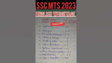 SSC MTS NEW SYLLABUS ENGLISH WEIGHTAGE 😘SSC  MTS PATTERN CHANGED 🥰#shorts #viral #trending #sscmts