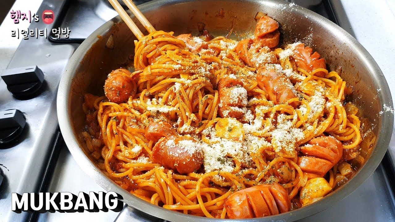 리얼먹방:) Buldak★불닭 파스타(?) 스파게티(?)ㅣBuldak Spicy pastaㅣ核火鶏パスタㅣMUKBANGㅣEATING SHOW