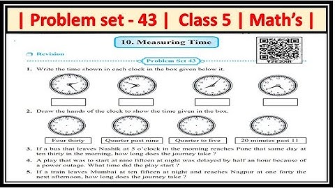 Problem set 43 class 5 | Measuring time | Maharashtra state board