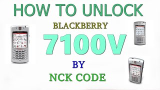 How to Unlock BlackBerry 7100v by Unlock Code