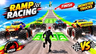 🔥 NEW MONSTER TRUCK MEGA RAMP MADNESS EXTREME STUNTS & INSANE CRASHES 🔥 MEGA RAMP RACING PART -3  screenshot 4