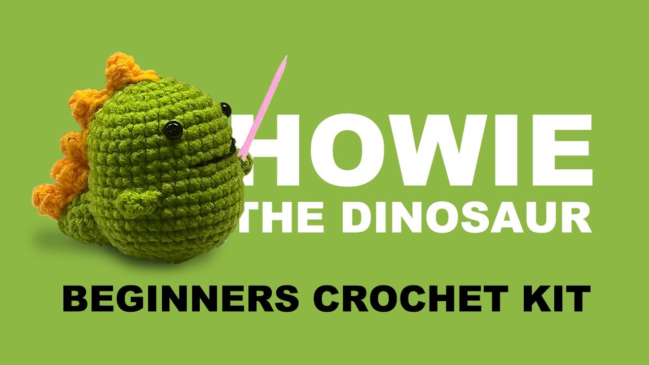 Cute Dinosaur Crochet Kit for Beginners, Beginner Crochet Starter Pack Kit  for Complete Beginners Adults, Crocheting Knitting Kit