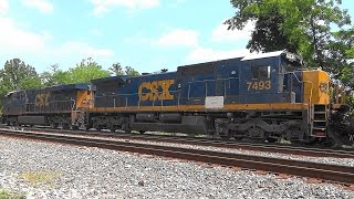 Ex - Conrail GE C40-8 On CSX Mixed Freight Train