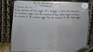 The measure of one angle of a triangle is twice the measure of.... find the measure of each angle.