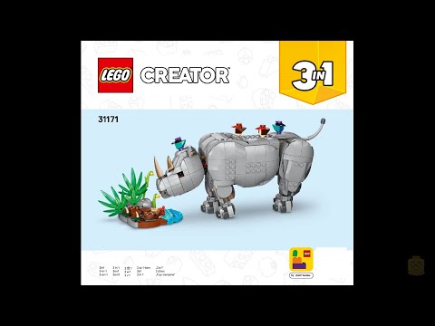 LEGO Creator 3‑in‑1 31171 – Complete Wild Animals: Majestic Rhino
