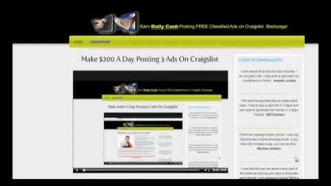 Easily Make $200 A Day Posting 3 Ads on Craigslist -- 2013 UPDATE !
