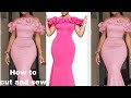 How to make offshoulder bustier mermaid dress with ruffles/ pattern drafting beginners friendly diy