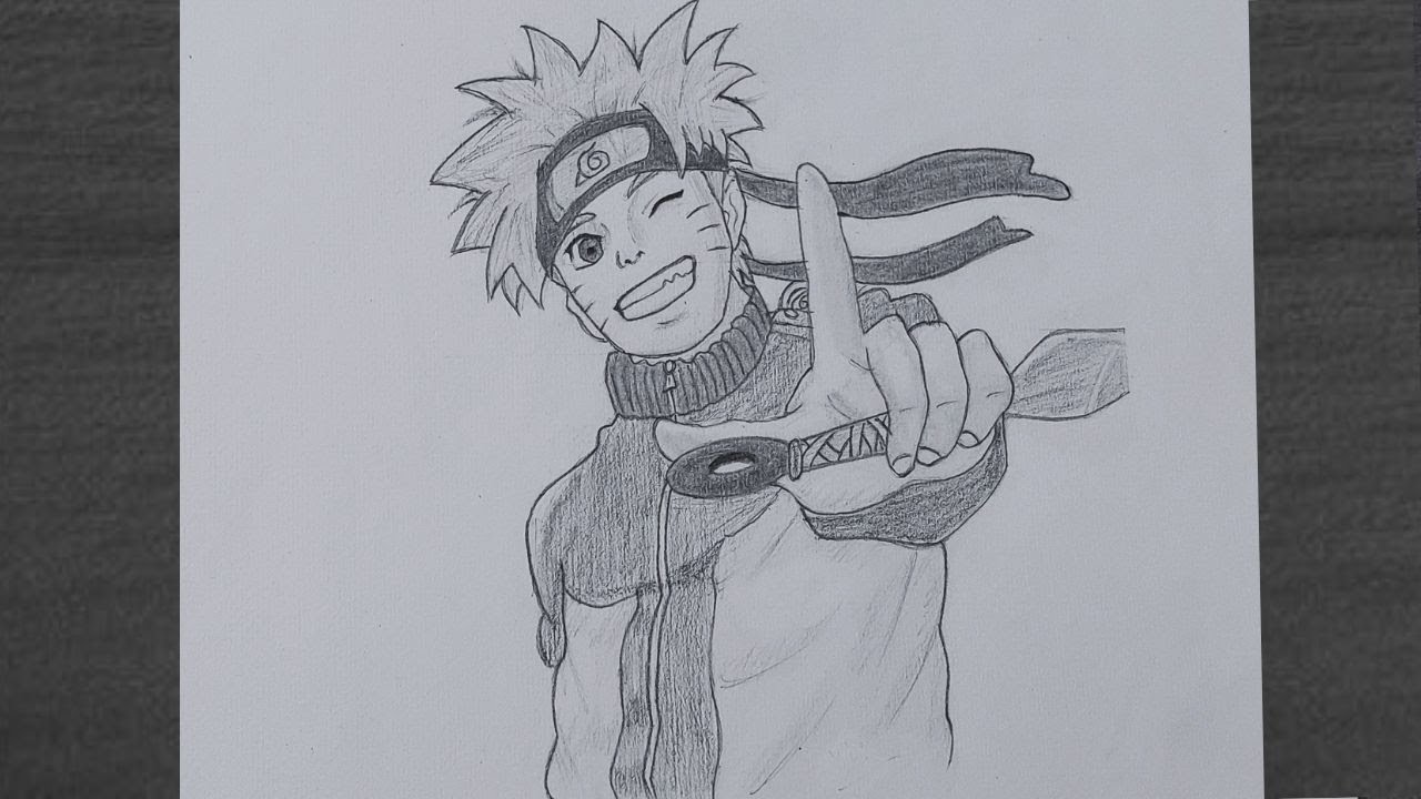 Naruto uzumaki, pencil sketch