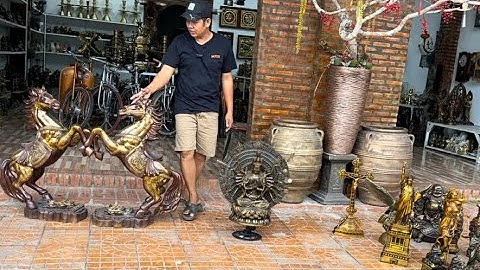 Cặp ngựa đồng to _ Phật Chuẩn đề bằng đồng. Trưa 19/11 #đồcổcầnthơ #đồcổcầnthơ #đồcổ 
