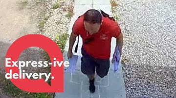 Postman enjoys a hopscotch | SWNS