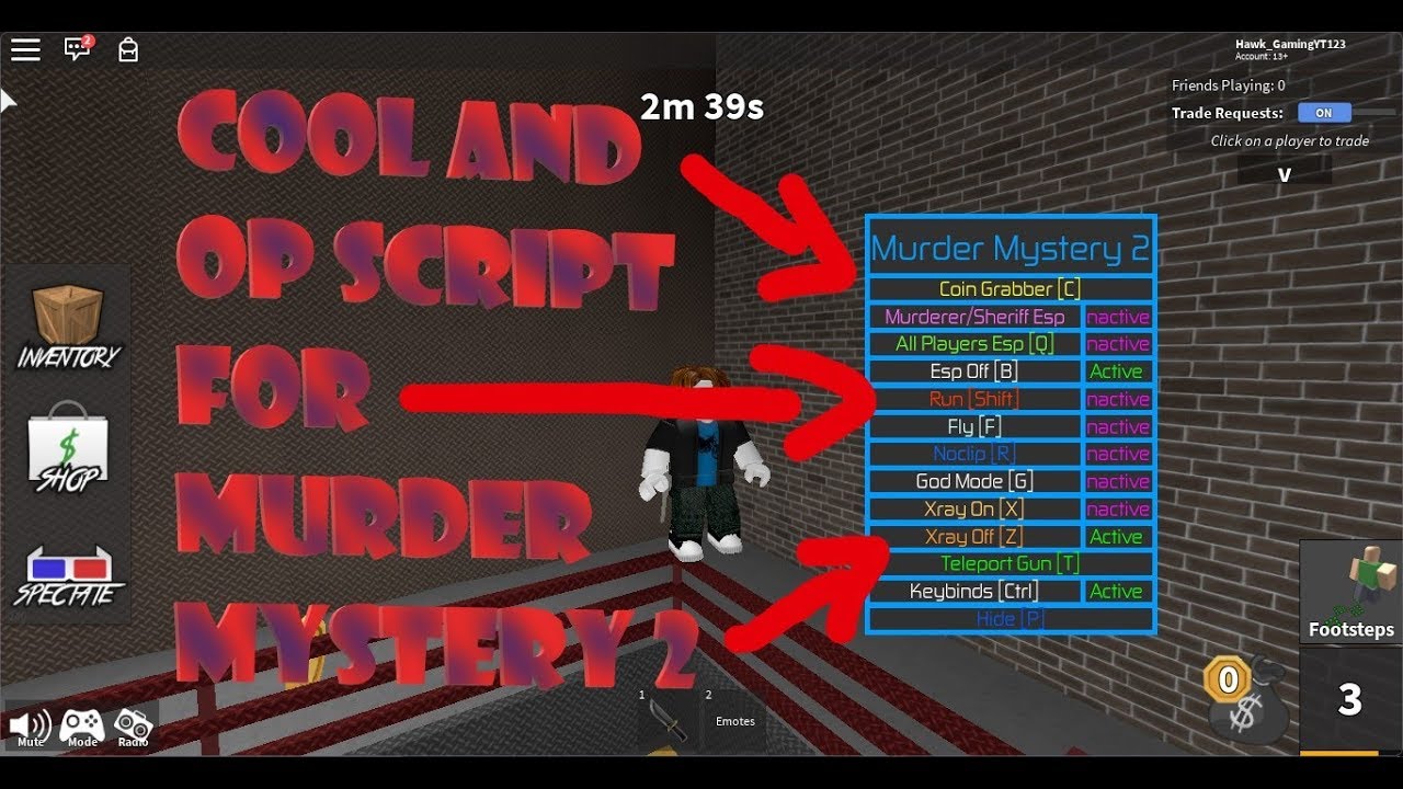 Roblox Cool And Op Script For Murder Mystery 2 Youtube - roblox script murderer