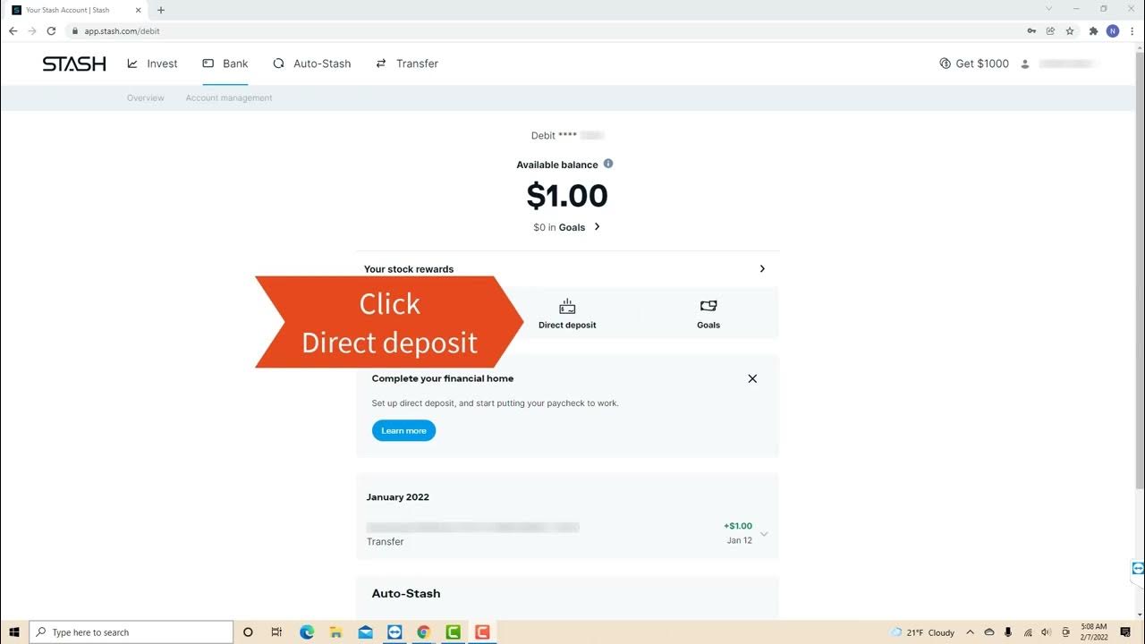 View Your Stash Bank Account Number and Routing Number YouTube